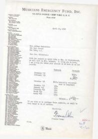 Portada:Carta dirigida a Aniela Rubinstein. Nueva York, 10-04-1963