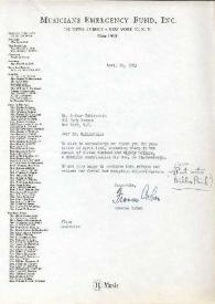 Portada:Carta dirigida a Aniela Rubinstein. Nueva York, 16-04-1963