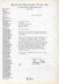 Portada:Carta dirigida a Clara H. Clemans. Nueva York, 10-03-1964