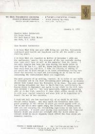 Portada:Carta dirigida a Arthur Rubinstein. Tel Aviv (Israel), 06-01-1972