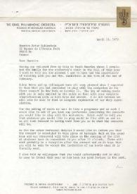 Portada:Carta dirigida a Arthur Rubinstein. Tel Aviv (Israel), 13-04-1972