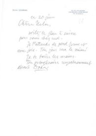 Portada:Carta dirigida a Aniela Rubinstein. Blois (Francia), 20-06-1988