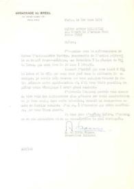 Portada:Carta dirigida a Arthur Rubinstein. París (Francia), 01-03-1974