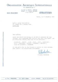 Portada:Carta dirigida a Arthur Rubinstein. París (Francia), 27-12-1971