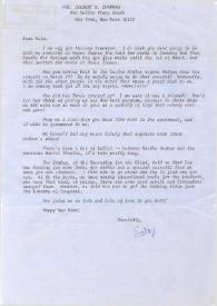 Portada:Carta dirigida a Aniela Rubinstein. Nueva York, 12-01-1976