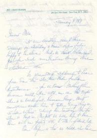 Portada:Carta dirigida a Aniela Rubinstein. Nueva York, 09-02-1969