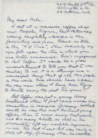 Portada:Carta dirigida a Aniela Rubinstein. Arlington (Texas), 22-10-1956