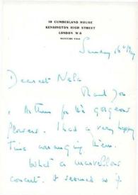 Portada:Carta dirigida a Aniela Rubinstein. Londres (Inglaterra), 16-05-1965