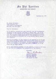 Portada:Carta dirigida a Arthur Rubinstein. Los Angeles (California), 11-09-1974