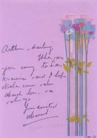 Portada:Carta dirigida a Arthur Rubinstein