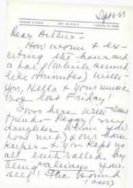 Portada:Carta dirigida a Arthur Rubinstein. Ligonier (Pensilvania), 06-09-1969
