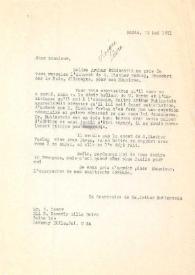 Portada:Carta dirigida a Irving Lazar. París (Francia), 12-05-1971