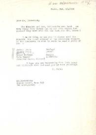 Portada:Carta dirigida a Jan Jacob Bistritszky. París (Francia), 26-09-1974