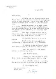 Portada:Carta dirigida a Aniela Rubinstein. París (Francia), 11-02-1975