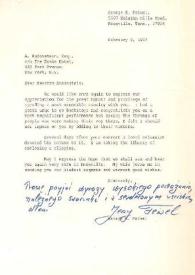 Portada:Carta dirigida a Arthur Rubinstein. Knoxville (Tennessee), 06-02-1967