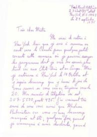 Portada:Carta dirigida a Arthur Rubinstein. Nueva York, 29-09-1975