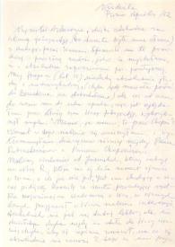 Portada:Carta dirigida a Aniela y Arthur Rubinstein, 01-04-1962
