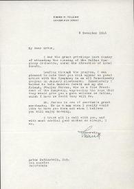 Portada:Carta dirigida a Arthur Rubinstein. Camden (Nueva Yersey), 08-11-1946
