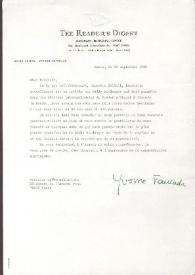 Portada:Carta dirigida a Arthur Rubinstein. París (Francia), 26-09-1980