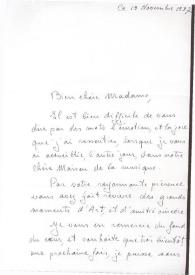 Portada:Carta dirigida a Aniela Rubinstein. Ollioules (Francia), 19-11-1987