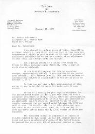 Portada:Carta dirigida a Arthur Rubinstein. Nueva York, 16-01-1979