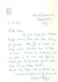 Portada:Carta dirigida a Aniela Rubinstein. Beverly Hills (California), 11-04-1947