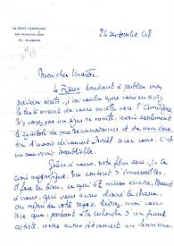 Portada:Carta dirigida a Arthur Rubinstein. Le Petit Campduny (Francia), 24-09-1968