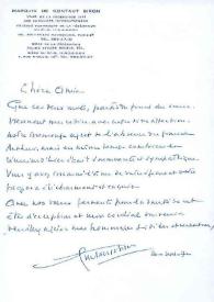 Portada:Carta dirigida a Aniela Rubinstein. París (Francia), 20-09-1972