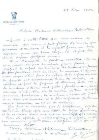 Portada:Carta dirigida a Aniela y Arthur Rubinstein. París (Francia), 29-05-1954