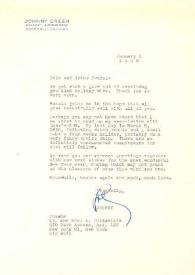 Portada:Carta dirigida a Aniela y Arthur Rubinstein. Beverly Hills (California), 02-01-1958