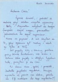 Portada:Carta dirigida a Aniela Rubinstein. París (Francia), 31-01-1983
