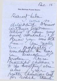 Portada:Carta dirigida a Aniela Rubinstein, 16-12-1952