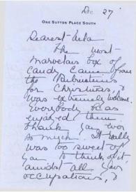 Portada:Carta dirigida a Aniela Rubinstein, 27-12-1952