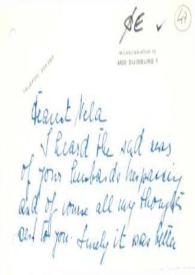 Portada:Tarjeta de visita dirigida a Aniela Rubinstein. Duisburg (Alemania)