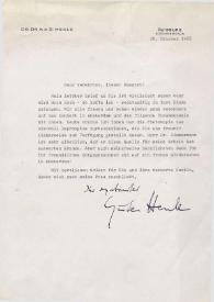 Portada:Carta dirigida a Arthur Rubinstein. Duisburg (Alemania), 10-10-1968
