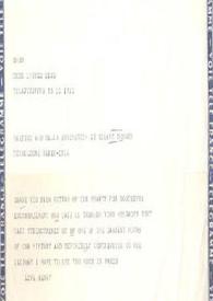 Portada:Telegrama dirigido a Aniela y Arthur Rubinstein. Tel Aviv (Israel)