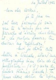 Portada:Carta dirigida a Arthur Rubinstein. Nueva York, 10-07-1956