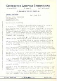 Portada:Carta dirigida a Arthur Rubinstein. París (Francia), 05-04-1948