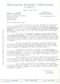 Portada:Carta dirigida a Arthur Rubinstein. París (Francia), 03-09-1951