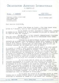 Portada:Carta dirigida a Arthur Rubinstein. París (Francia), 20-02-1952