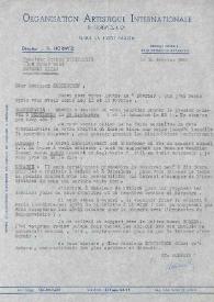 Portada:Carta dirigida a Arthur Rubinstein. París (Francia), 16-02-1953