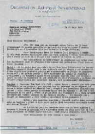 Portada:Carta dirigida a Arthur Rubinstein. París (Francia), 23-03-1953
