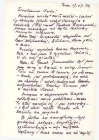 Portada:Carta dirigida a Aniela Rubinstein. Varsovia (Polonia), 17-07-1979