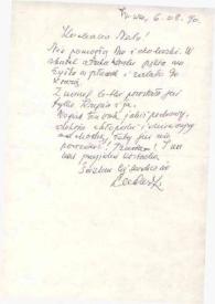 Portada:Carta dirigida a Aniela Rubinstein. Varsovia (Polonia), 06-08-1990