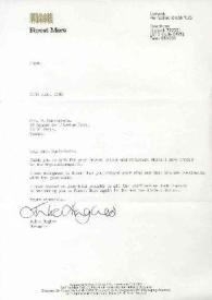 Portada:Carta dirigida a Aniela Rubinstein. Liphook, Hampshire (Inglaterra), 20-06-1983