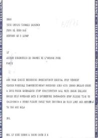 Portada:Telegrama dirigido a Arthur Rubinstein. Nueva York, 06-09-1972