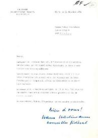Portada:Carta dirigida a Aniela Rubinstein. Berna (Suiza), 21-12-1982