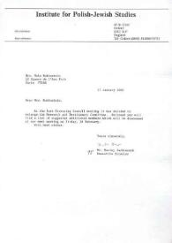 Portada:Carta dirigida a Aniela Rubinstein. Oxford (Inglaterra), 27-01-1986