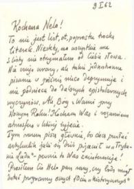 Portada:Carta dirigida a Aniela Rubinstein. Varsovia (Polonia), 09-01-1962