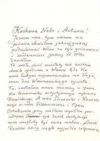 Portada:Carta dirigida a Aniela y Arthur Rubinstein. Varsovia (Polonia), 18-06-1965